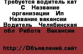 Требуется водитель кат.С › Название организации ­ Ип › Название вакансии ­ Водитель - Челябинская обл. Работа » Вакансии   
